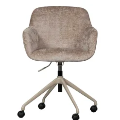 Chenille Schreibtischstuhl in Taupe - Vorius