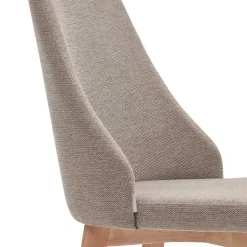 Chenille Stühle in Hellbraun - Hairos (6er Set)