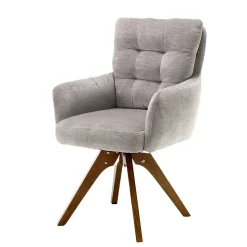 Chenille Tischsessel in Taupe - Fiorello (2er Set)