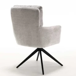 Chenille Tischsessel in Taupe - Vatros (2er Set)