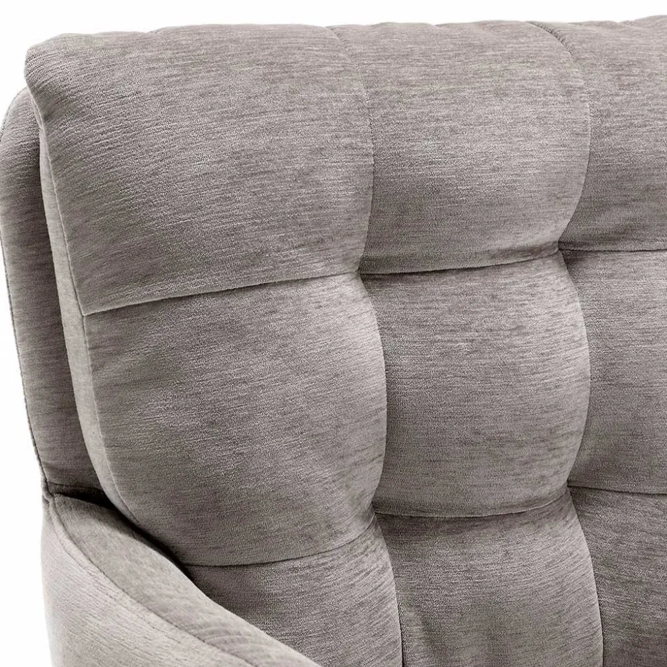 Chenille Tischsessel in Taupe - Vatros (2er Set)