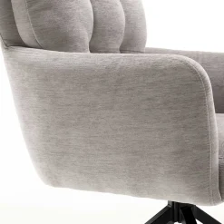 Chenille Tischsessel in Taupe - Vatros (2er Set)