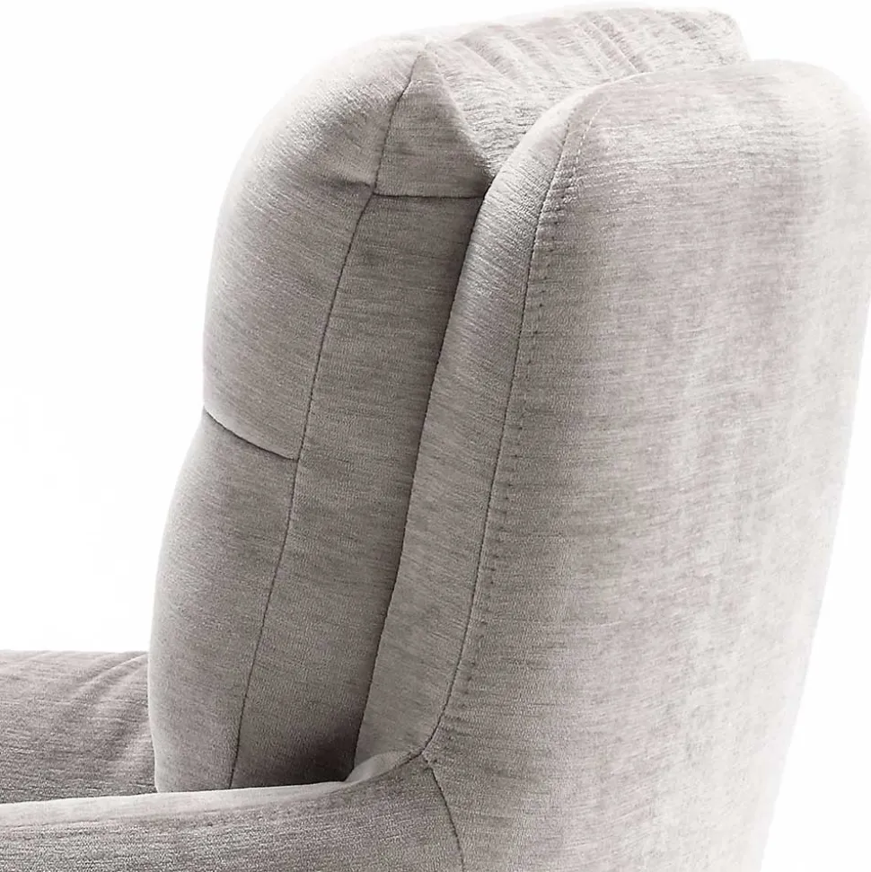 Chenille Tischsessel in Taupe - Vatros (2er Set)