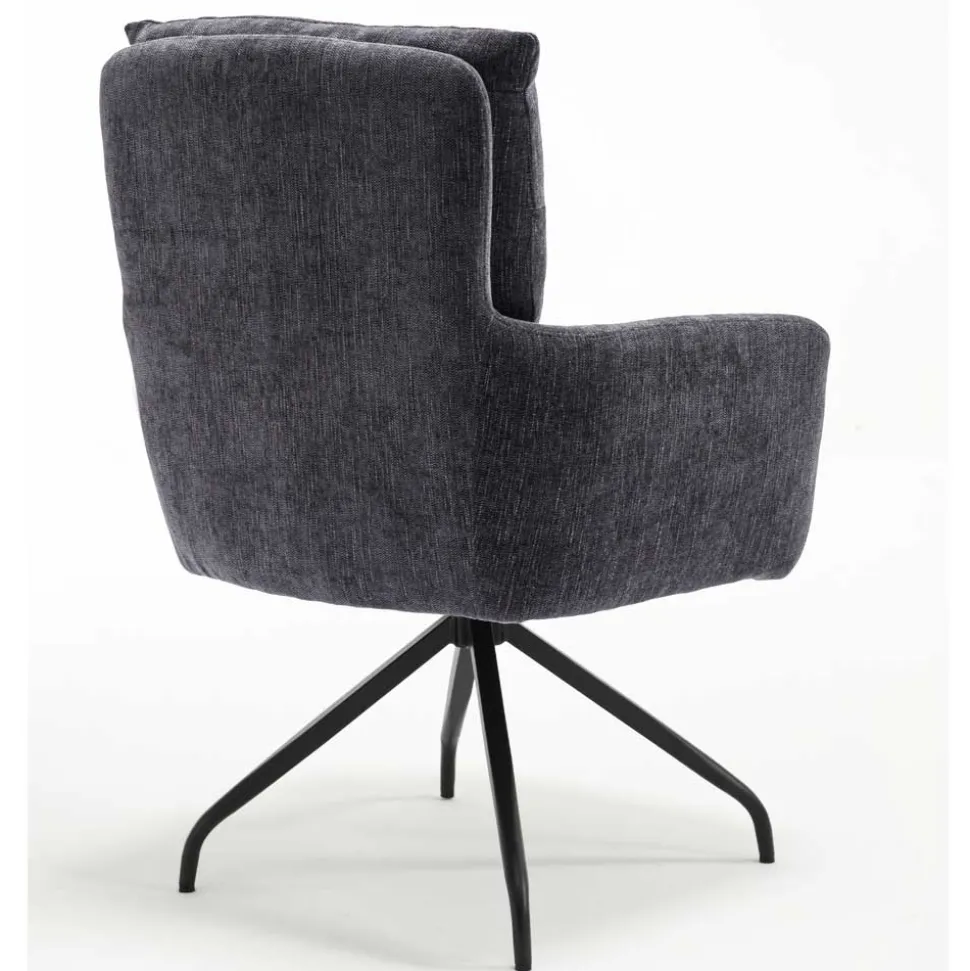 Chenille Tischsessel mit Drehfunktion - Lakeside (2er Set)