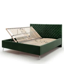 Chesterfield Bett in Dunkelgrün Samt - Jesafina