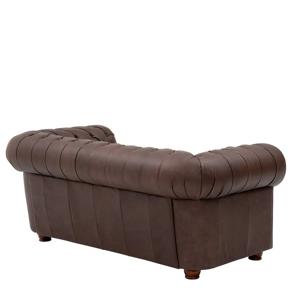 Chesterfield Couch aus Echtleder - Pluna