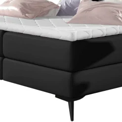 Chesterfield Komplettbett in Schwarz - Silvaria
