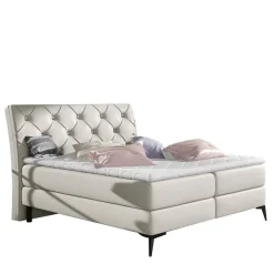 Chesterfield Kunstlederbett in Creme - Micerdo