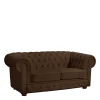 Chesterfield Kunstledercouch in Braun - Cementa