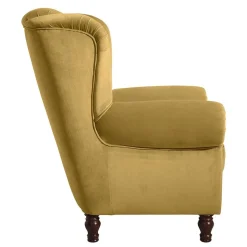 Chesterfield Ohrenbackensessel aus Samtvelours - Gregg