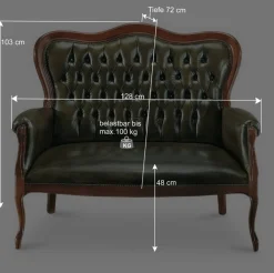 Chesterfield Polsterbank in Dunkelgrün Magari & Nussbaum