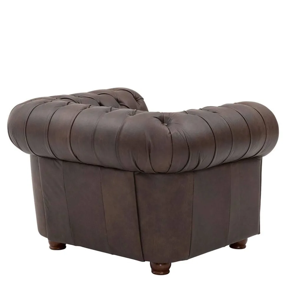 Chesterfield Polstergruppe aus Leder - Pluna (dreiteilig)