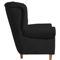 Chesterfield Polstersessel in Schwarz Kunstleder - Centurion