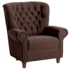 Chesterfield Sessel aus braunem Velours - Potriwa