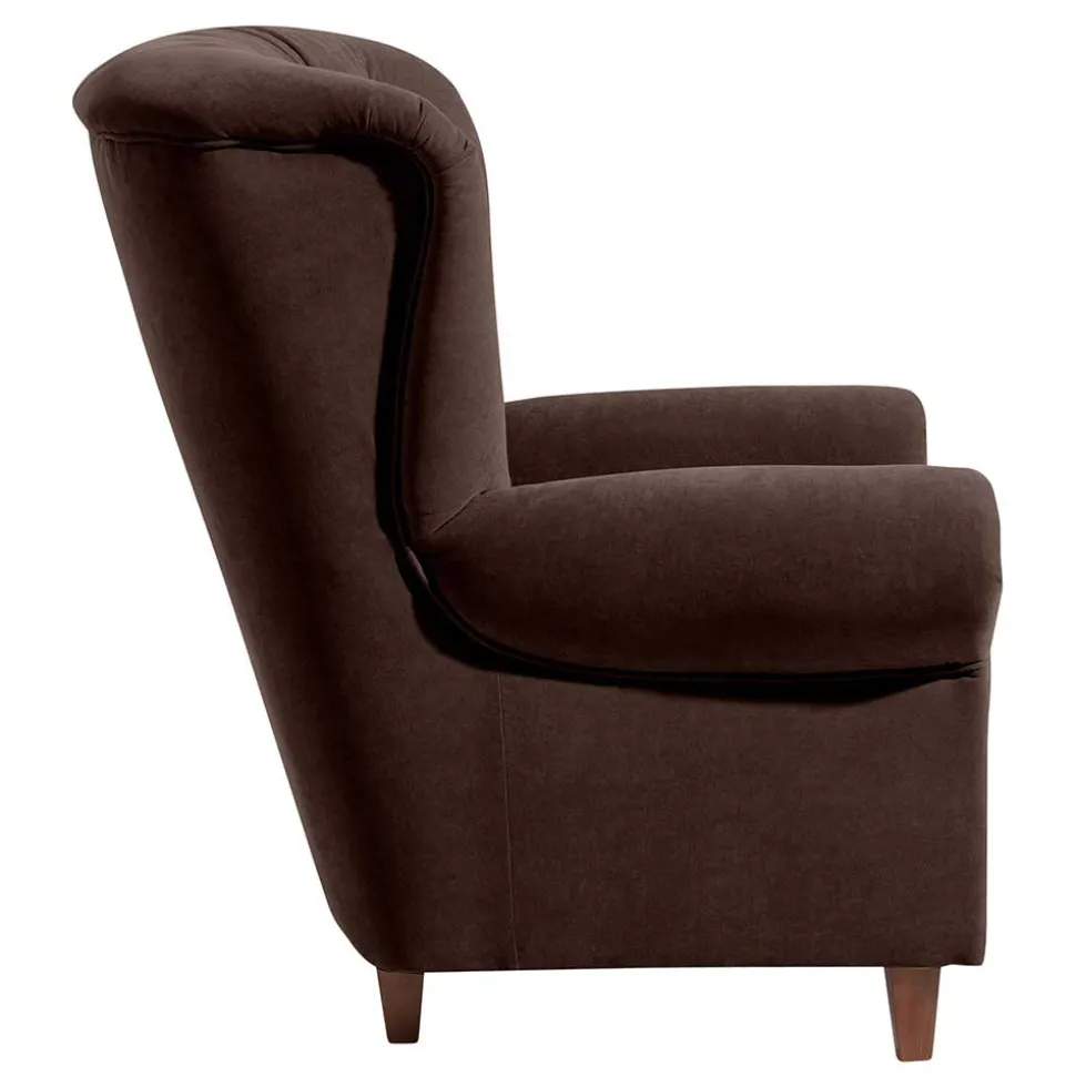 Chesterfield Sessel aus braunem Velours - Potriwa