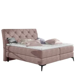 Chesterfield Stoffbett in Hellrosa - Askola