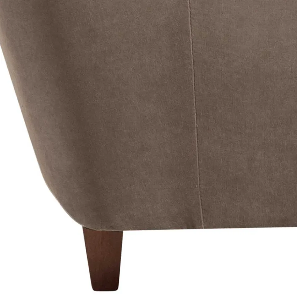 Chesterfield Velours-Sessel in Beigegrau - Georgetta