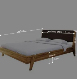 190cm Bettrahmen aus Holz Wildeiche massiv - Hardus