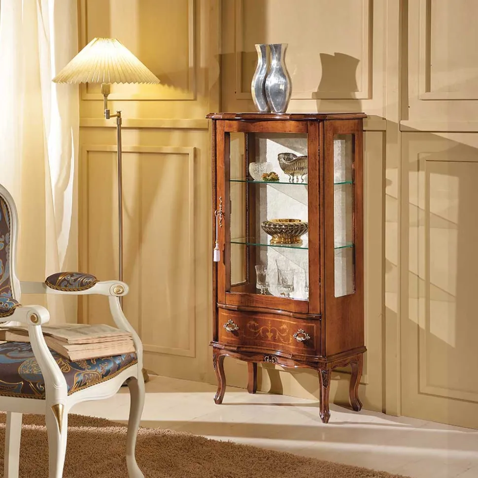 60cm breite Vitrine Barock Agosto 1-türig