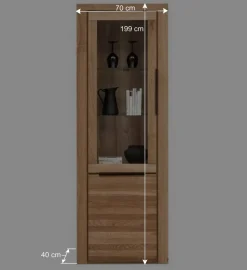 70cm breite Vitrine 2-türig - 199 cm hoch - Nelenia