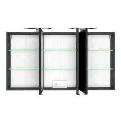 120cm breiter Badezimmer Spiegelschrank in Grau - Endely
