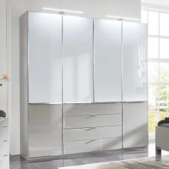 198cm breiter Schrank in Weiß & Hellgrau - Pascan