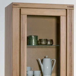 68cm breiter Vitrinenschrank in Kernbuche - Uhelia