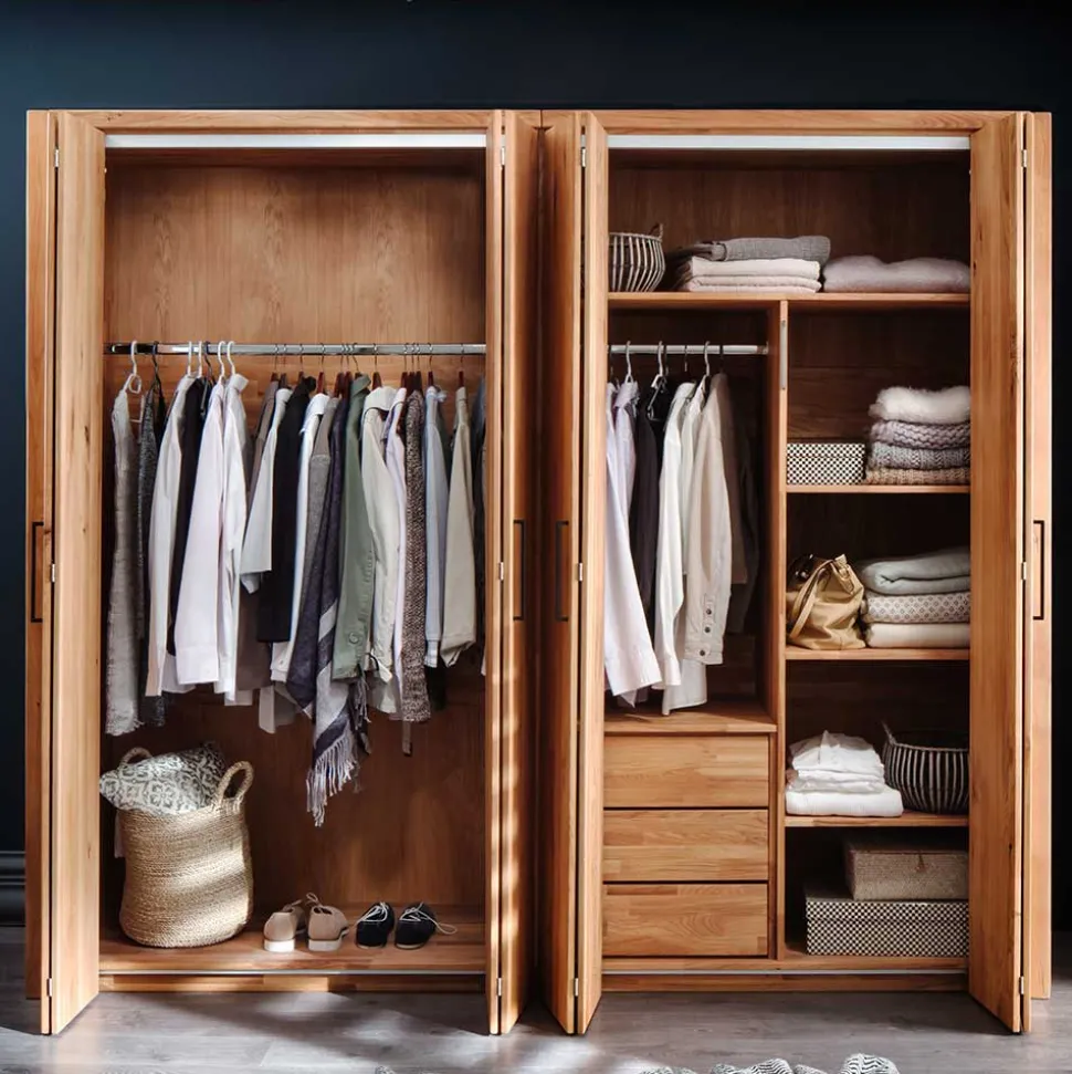246cm Falttüren-Kleiderschrank Wildeiche - Mascadona