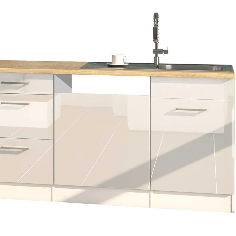 300cm Fertige Küche ohne Einbaugeräte - Cuneo (achtteilig)