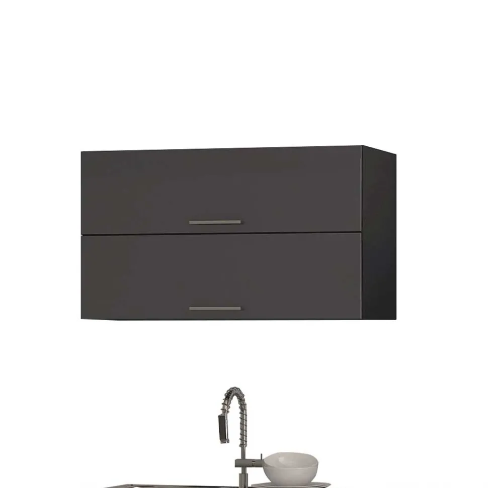 320cm Hochglanz Küche in Grau - Bozenia II (achtteilig)