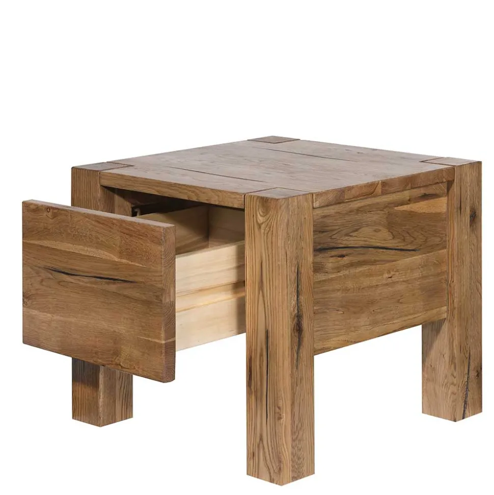 37cm hohe Nachtkommode aus Eiche Massivholz - Brave