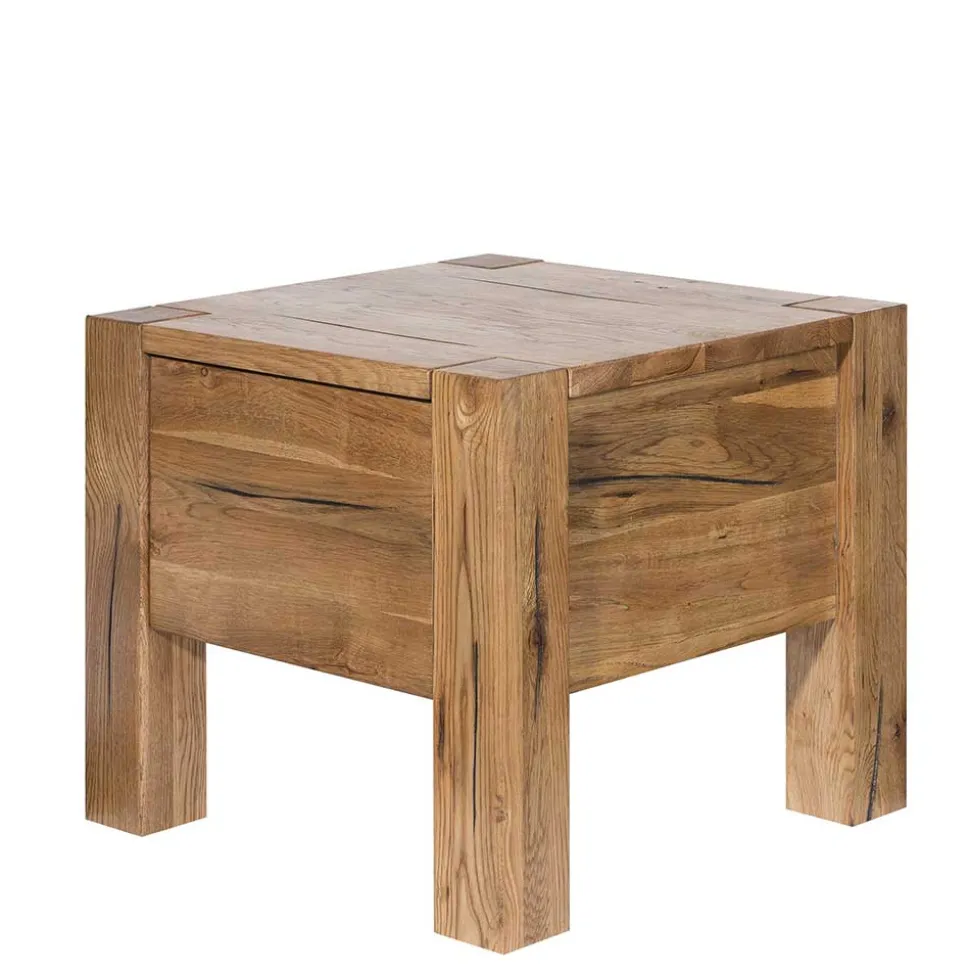 37cm hohe Nachtkommode aus Eiche Massivholz - Brave