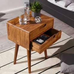 66cm hohe Retro Nachtkommode aus Holz - Verlago