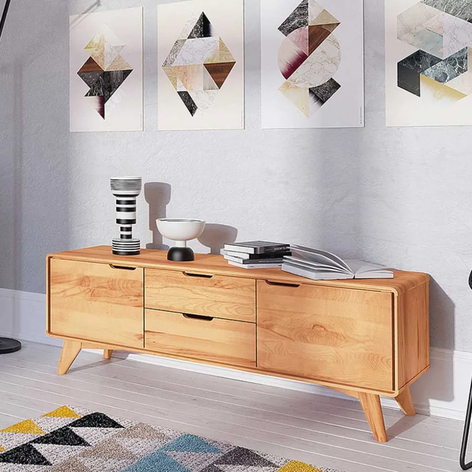 40cm hohes Lowboard in Kernbuche - Junola