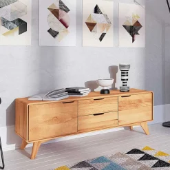 40cm hohes Lowboard in Kernbuche - Junola