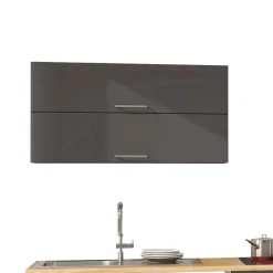 360cm Küchenzeile Leerblock in Grau - Bozenia (achtteilig)