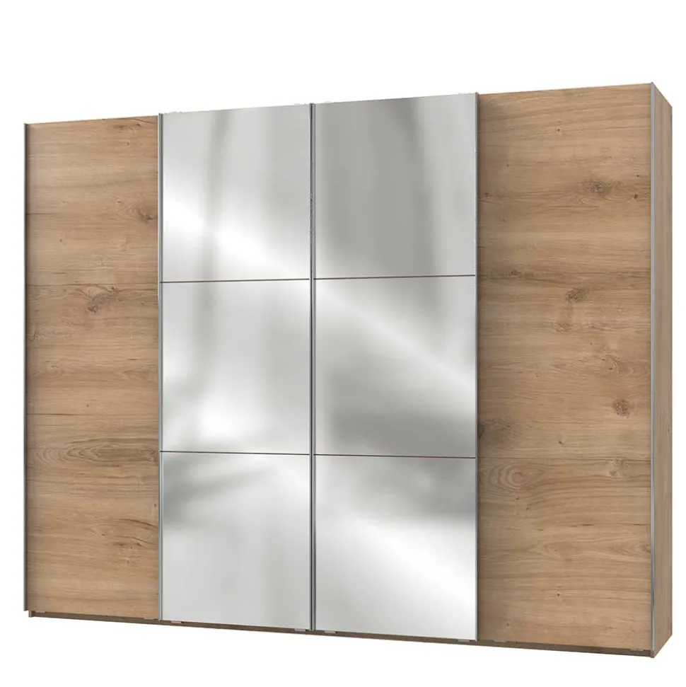 300cm Kleiderschrank in Plankeneiche mit Spiegeln - Dagidoyo