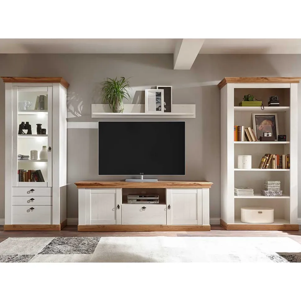 367cm Landhaus Anbauwand Set - Diatara (vierteilig)