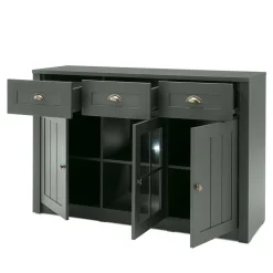 130cm Landhaus Sideboard in Dunkelgrün - Niestov