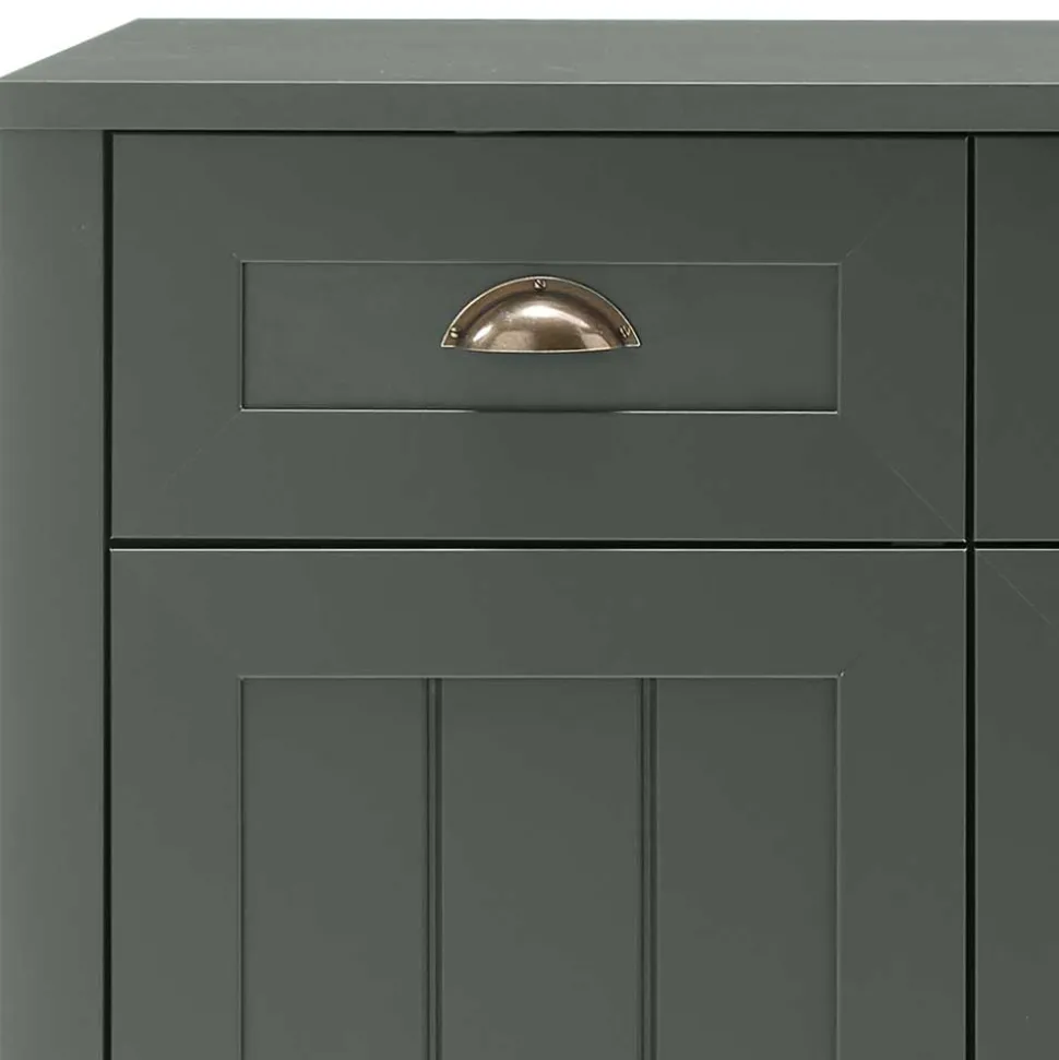 130cm Landhaus Sideboard in Dunkelgrün - Niestov