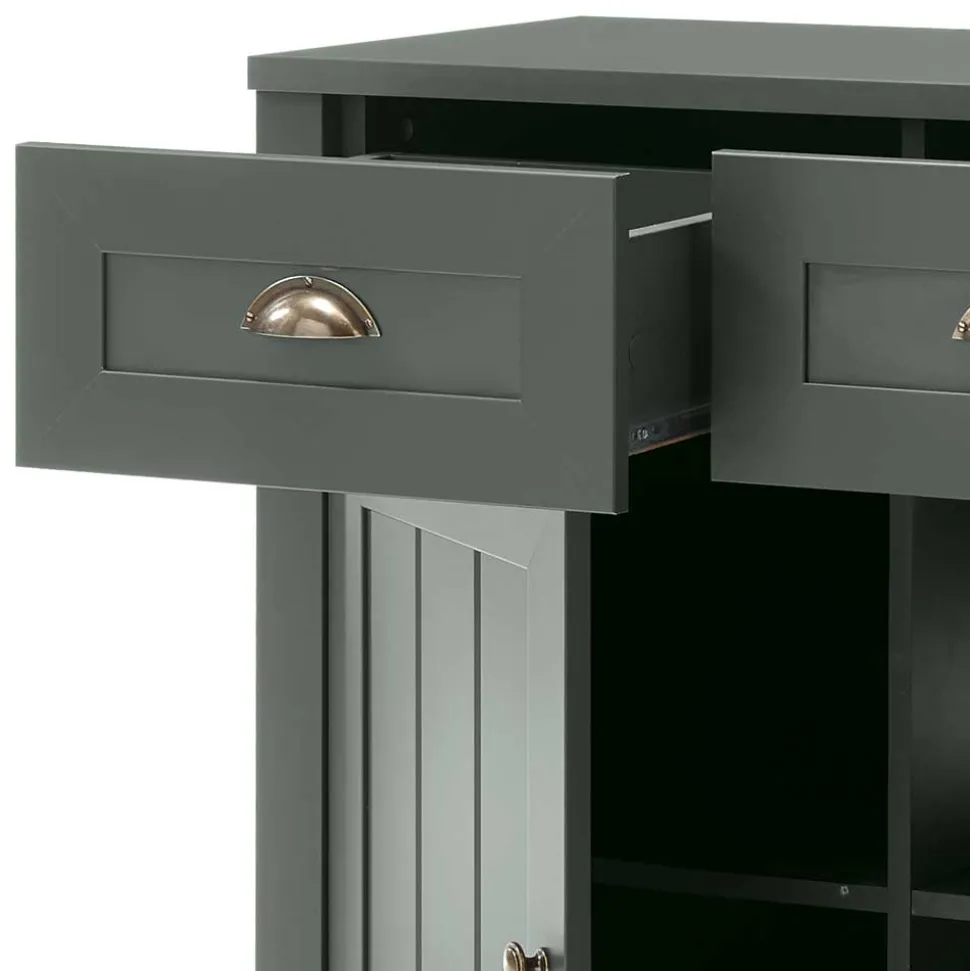 130cm Landhaus Sideboard in Dunkelgrün - Niestov