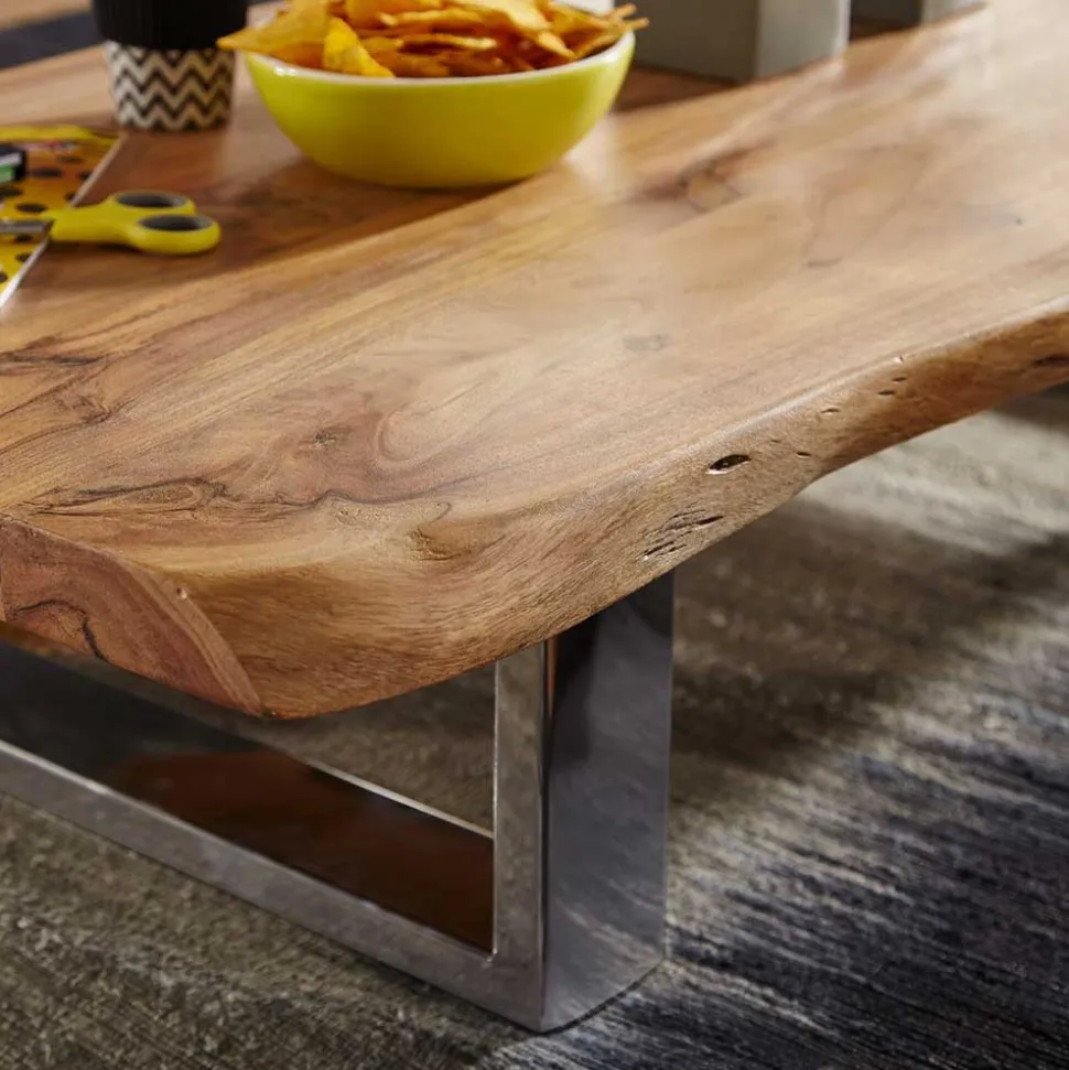 25cm niedriger Sofatisch mit Baumkante - Medesso