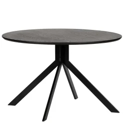 120cm runder Küchentisch in Schwarz - Alberus