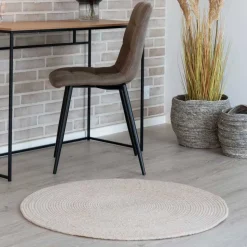 120cm runder Outdoor-Teppich in Cremeweiß - Fleurs