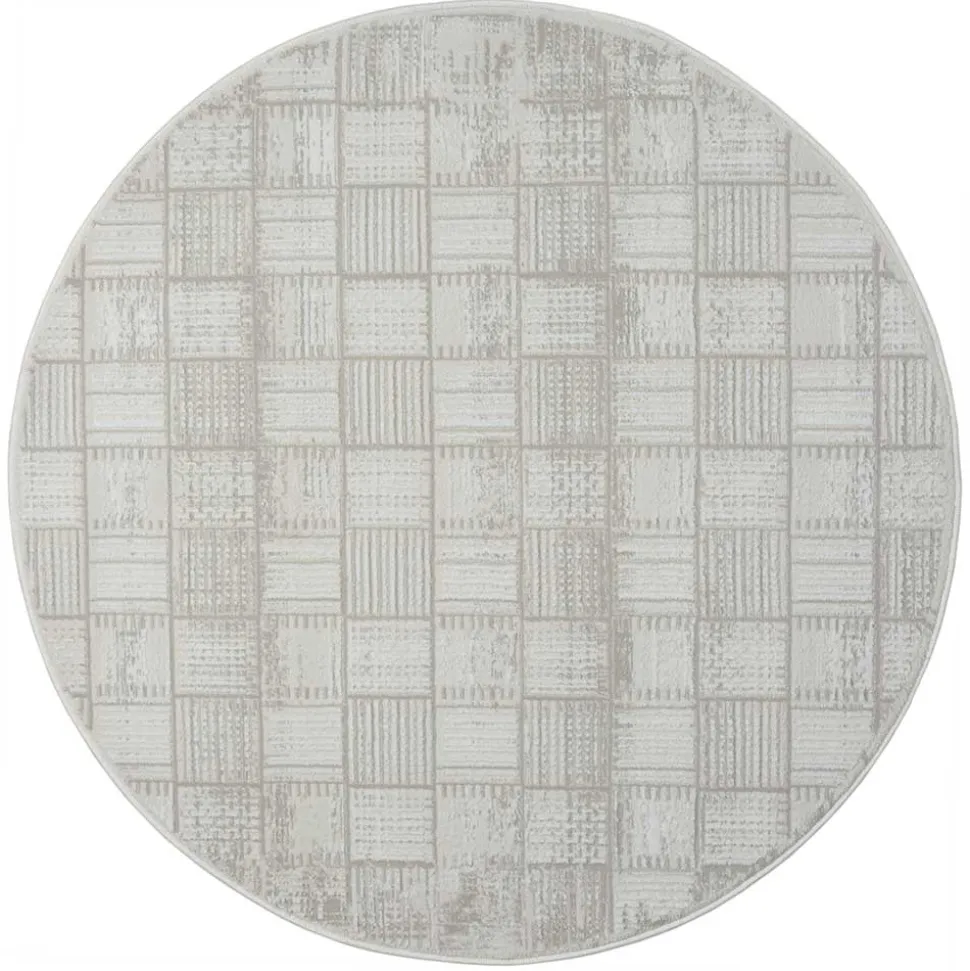 120cm runder Teppich mit kurzem Flor - Taomy