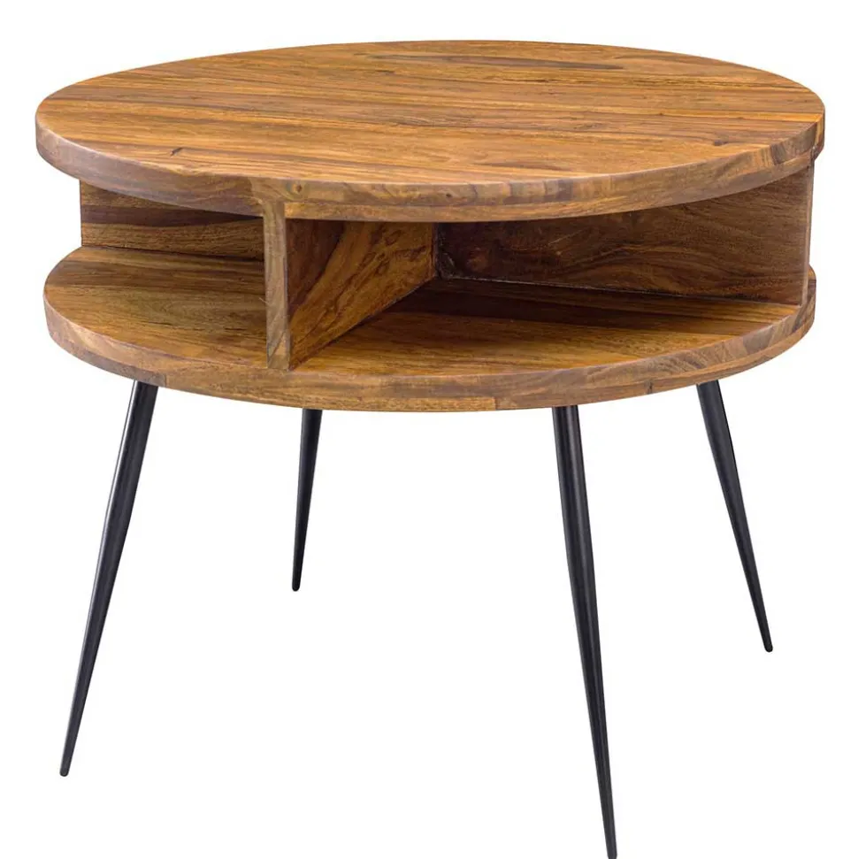 60cm runder Wohnzimmer Beistelltisch aus Sheesham - Pastilla