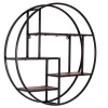 75cm rundes Hängeregal aus Metall & Holz - Mendoza