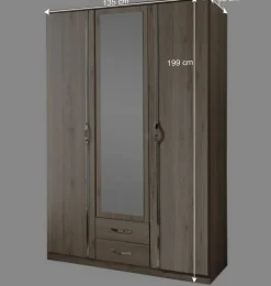 135cm Schlafzimmer Schrank in Eiche San Remo - Lagunara