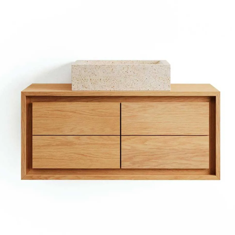 90cm Teakholz Waschkonsole fürs Bad - Reddnas