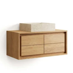 90cm Teakholz Waschkonsole fürs Bad - Reddnas